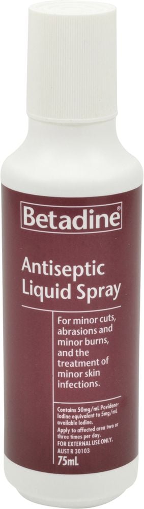 Betadine povidone-iodine antiseptic spray 75ml