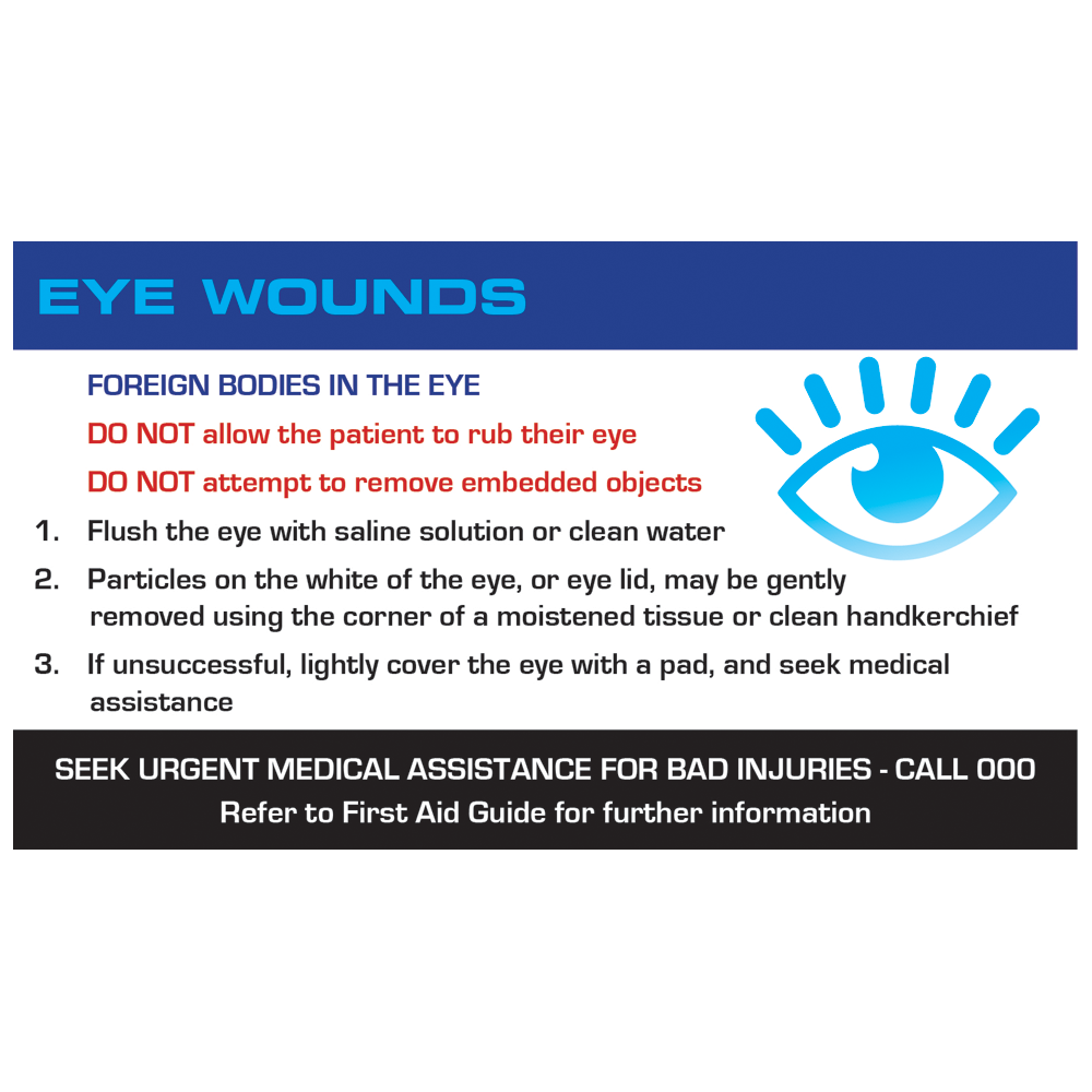 AEROGUIDE Eye Wound First Aid Card