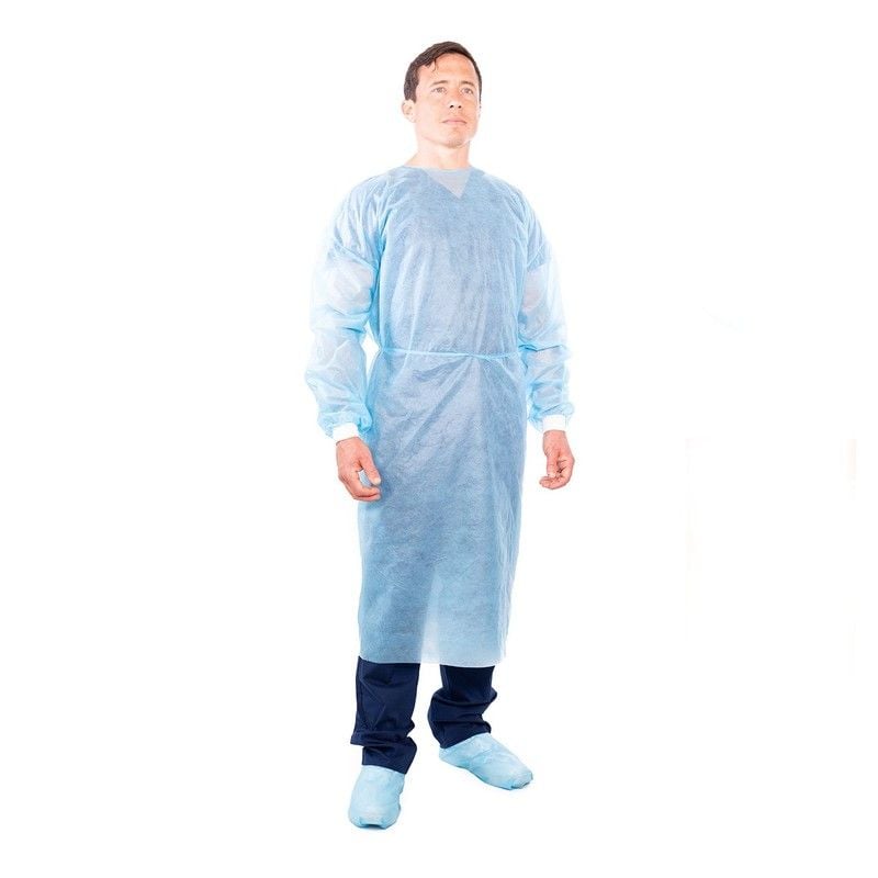 Disposable Blue Fluid Resistant Gown (Non-Sterile) - GN001 , 