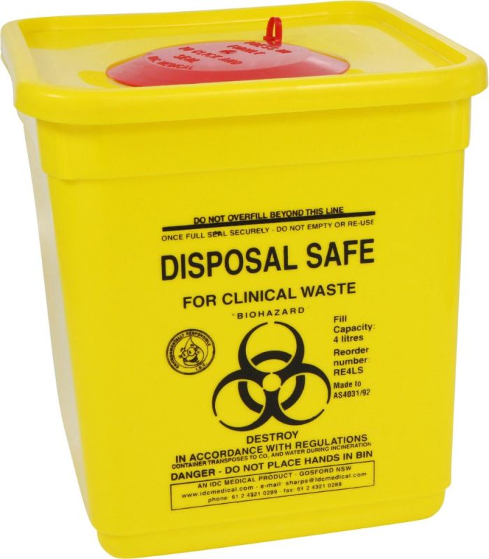 Sharps Container 4.5L Square with Flange and Seal - 9971 , 