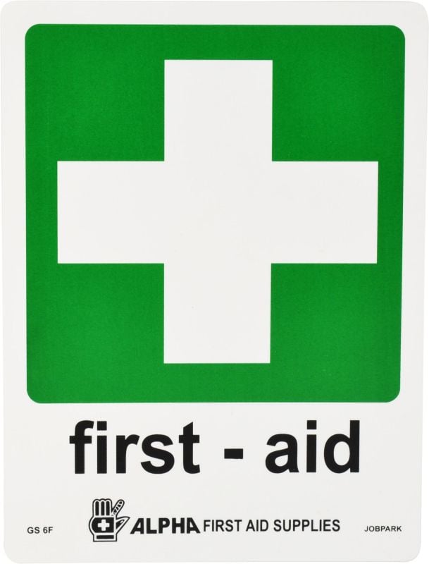 Sign - First Aid Sign A4 Size 250 x 300mm P - GS6 , 