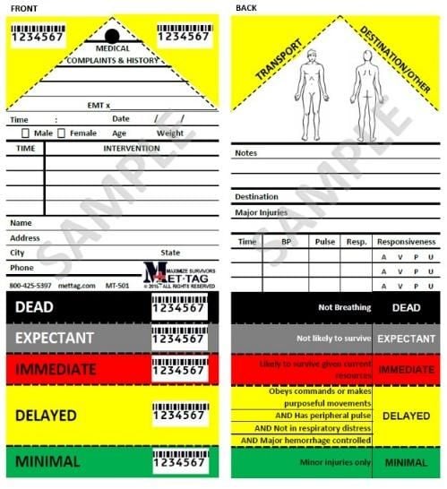 METTAG MT-501 SALT Method Triage Tags (50) - MT-501 by METTAG, 