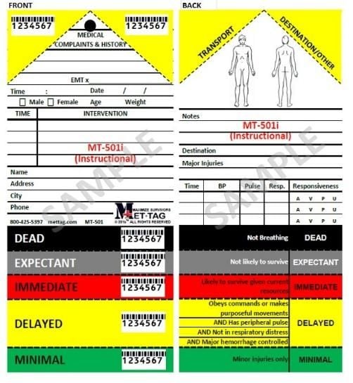 METTAG MT-501i SALT Training Triage Tags (50) - MT-501I by METTAG, 