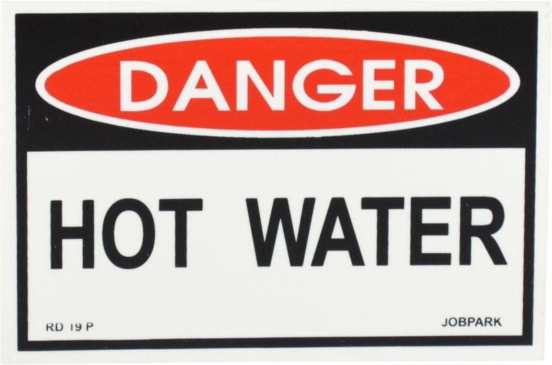 Sign - Danger Hot Water 150 x 100mm P - RD19 , 