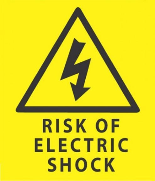 Sign - Risk Of Electric Shock 280 x 380mm P - YS36 , 