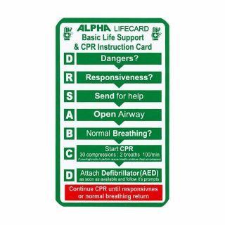 Basic Life Support & CPR Instruction Card - Singles - 1941 , 