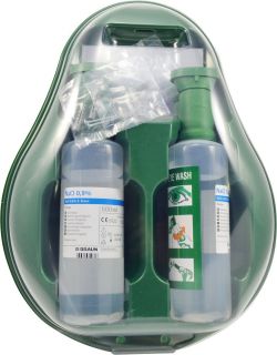 Braun Eye Wash Station Wall Plate & 2 x 500ml Bottles with eye bath - 260025 , 