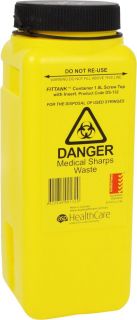 Sharps Container Round 1.8L Screw Lid with Antispill Insert - 400002 ,