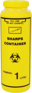 Sharps Container 1L Round without Bracket - 400143 , 