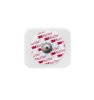 3M 2560 Red Dot Monitoring Electrodes (50) with Foam Tape, Sticky Gel & Press Stud - 400265 ,