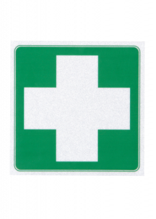 First Aid Cross Square Sticker - 4403 , 