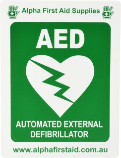 Sign - AED with Alpha  Logo 225 x 300mm P - 480009 , 