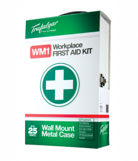 WM1 Workplace First Aid Kit Wallmount - Metal Case by Trafalgar - 876478 , 