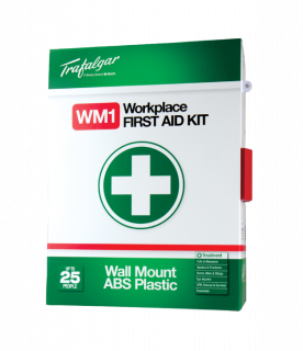 WM1 Workplace First Aid Kit Wallmount - Plastic Case by Trafalgar - 876479 ,