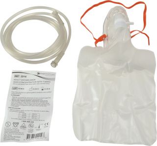 Adult Non Rebreather Mask with Tubing & Reservoir Bag - 99252 ,