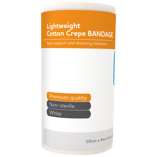 AEROCREPE Light Cotton Crepe Bandage 10cm x 4M Wrap/12 - ACL100 ,