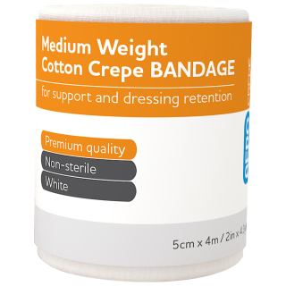 AEROCREPE Medium Cotton Crepe Bandage 5cm x 4M Wrap/12 - ACM50 ,