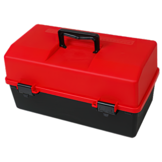 AEROCASE Red and Black Plastic Tacklebox with 1 Tray 16 x 33 x 19cm - AKP001BR ,