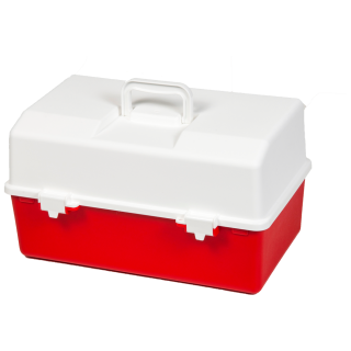 AEROCASE Red and White Plastic Tacklebox with 1 Tray 16 x 33 x 19cm - AKP001R ,