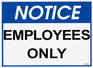 Sign - Notice Employees Only 380 x 280mm P - BN2 , 