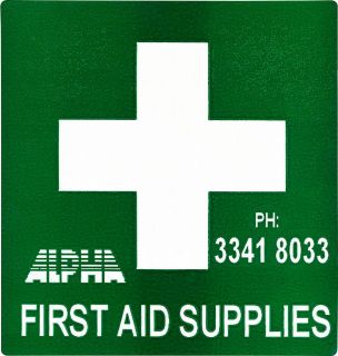 First Aid Sticker - 10 x 10cm Green - EFAS , 