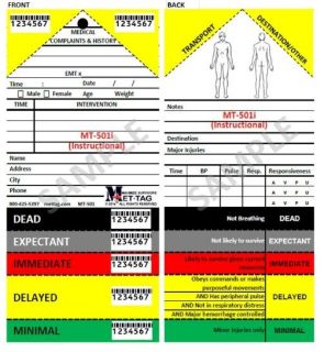 METTAG MT-501i SALT Training Triage Tags (50) - MT-501I , 