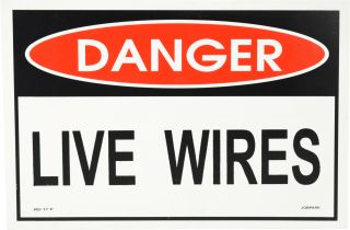 Sign - Danger Live Wires 380 x 280mm P - RD17 , 