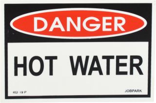 Sign - Danger Hot Water 150 x 100mm P - RD19 ,