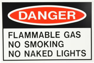 Sign - Danger Flammable Gas No Smoking No Naked Lights 450 x 300mm P - RD2 , 
