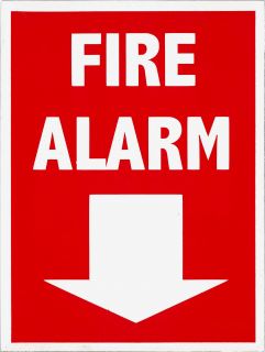 Sign - Fire Alarm (with down arrow) 150 x 200mm P - RF2 ,