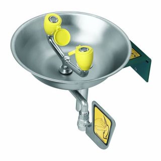 Aerated Eye Wash Unit Wall Mounted, Hand Push Flag - SP68 ,