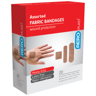 AEROPLAST Premium Fabric Assorted Dressings Box/20 - AFP5020 ,