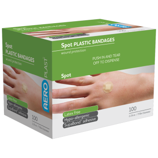 AEROPLAST Plastic Spot Dressings 2.25 x 2.25cm Box/100 - AP103 ,