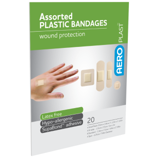 AEROPLAST Plastic Assorted Dressings Env/20 - AP104 ,