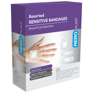 AEROPLAST Sensitive Assorted Dressings Box/20 - APS104 , 