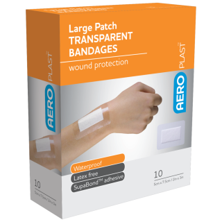 AEROPLAST Transparent Large Patch 7.5 x 5cm Box/10 - AT3061 ,