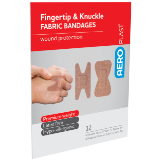 AEROPLAST Premium Fabric Fingertip & Knuckle Dressings Env/12 - AFP312 ,