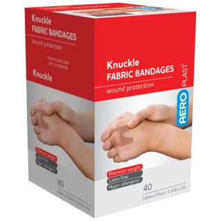 AEROPLAST Premium Fabric Knuckle Dressings 7.5 x 3.8cm Box/40 - AFP350 ,