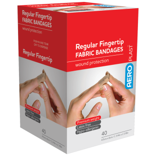 AEROPLAST Premium Fabric Regular Fingertip Dressings 6 x 4.5cm Box/40 - AFP430 ,
