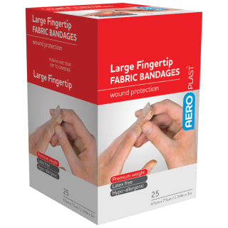 AEROPLAST Premium Fabric Large Fingertip 7.5 x 4.5cm Box/25 - AFP450 ,
