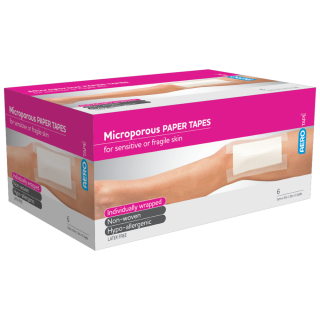 AEROTAPE White Microporous Paper Tape 5cm x 5M Box/6 - AP350 , 