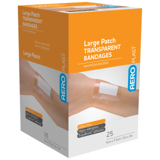 AEROPLAST Transparent Large Patch 7.5 x 5cm Box/25 - AT306 ,