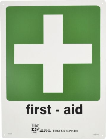 Sign - First Aid Alpha Logo 500 x 380mm P - 196 , 