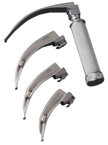 Laryngoscope Set Liberty Macintosh Style Blades (4) and handle - 400173-BYDAD0201 by Liberty, 