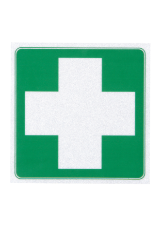 First Aid Cross Square Sticker - 4403 , 