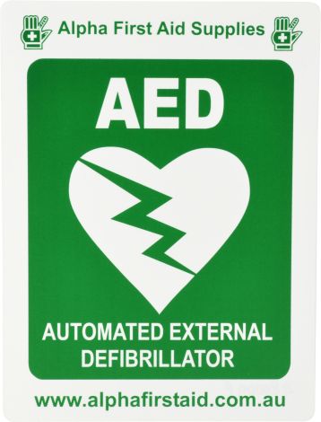 Sign - AED with Alpha  Logo 225 x 300mm P - 480009 , 