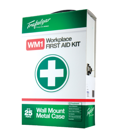 WM1 Workplace First Aid Kit Wallmount - Metal Case by Trafalgar - 876478 by Trafalgar,