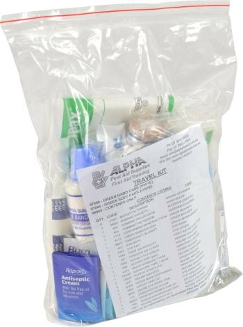 Travellers Kit Contents only/Refill Pack - 98065 by Alpha First Aid, 