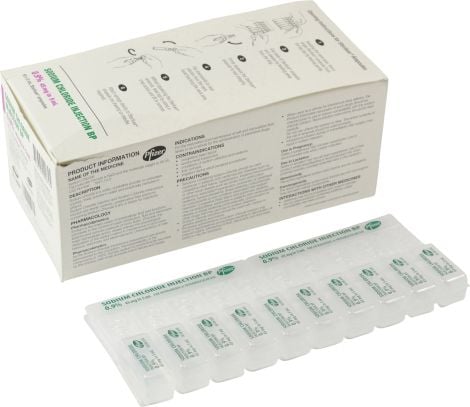 Sodium Chloride 0.9% 5ml Injection BP 50 x 5ml Ampoules - 99133 ,