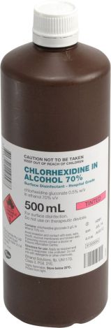 Chlorhexidine 0.5% in Alcohol 70% Pink 500ml - 99412 ,